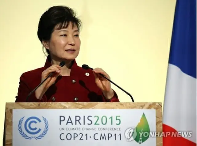 演説する朴大統領＝（聯合ニュース）