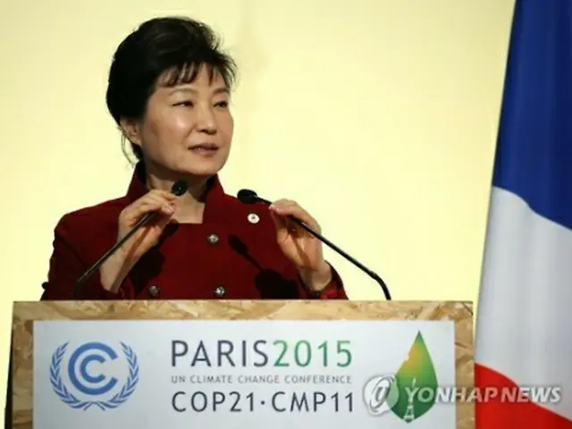 演説する朴大統領=(聯合ニュース)