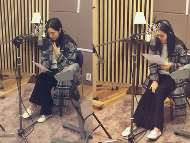 韓国女優ハン・チェアが、レコーディング室での姿を公開した。（提供:news1）
