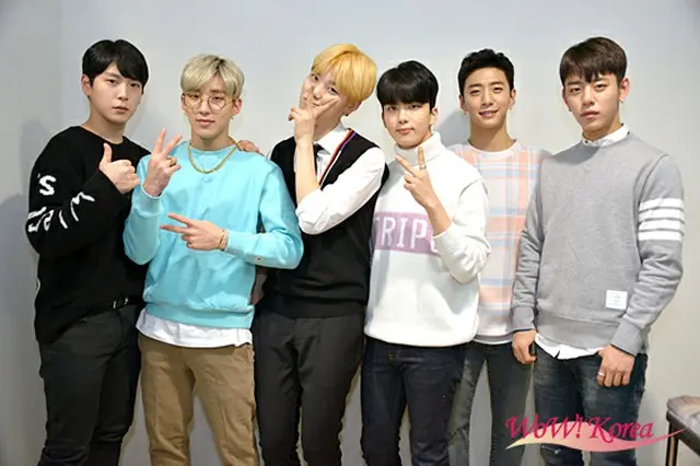 「B.A.P」左からヒムチャン、ジョンアプ、ZELO、ヨンジェ、バン・ヨングク、デヒョン
