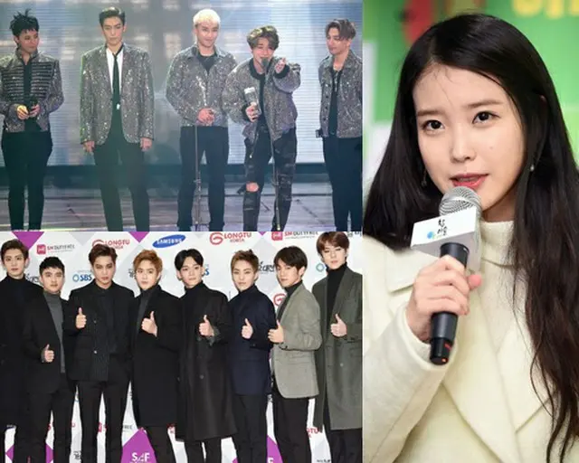 韓国アイドルグループ「BIGBANG」、「EXO」、女性歌手IU（アイユー）らが「ことしを輝かせた10大歌手」に名を連ねた。（提供:OSEN）