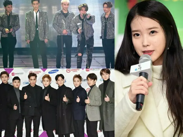 韓国アイドルグループ「BIGBANG」、「EXO」、女性歌手IU（アイユー）らが「ことしを輝かせた10大歌手」に名を連ねた。（提供:OSEN）