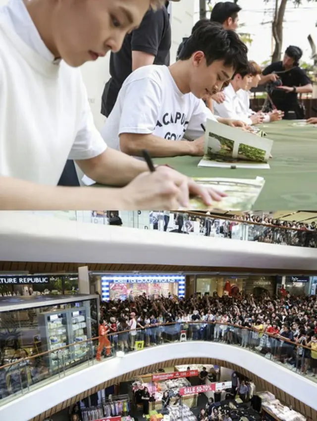 「NATURE REPUBLIC」はタイ9号店オープンを記念して8日、バンコクで専属モデルの韓国人気アイドルグループ「EXO」のサイン会を開催したと9日、伝えた。（提供:news1）
