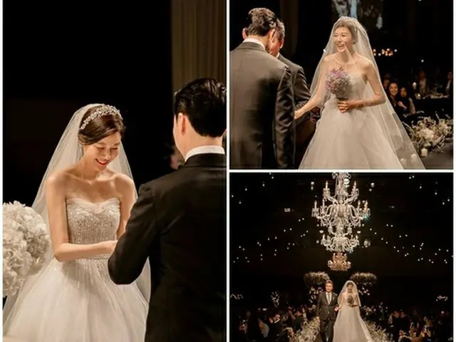 女優キム・ハヌルが結婚式の写真を公開した。（提供:OSEN）
