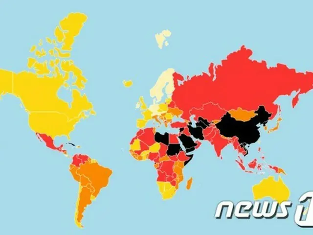 フランスの国境なき記者団（RSF）が20日（現地時間）に発表した「2016年世界報道自由ランキング」で韓国は28.58点を獲得し、調査対象国180カ国のうち70位を記録した。