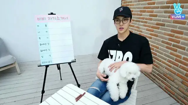 韓国アイドルグループ「EXO」のSEHUN（セフン）が、愛犬VIVIを公開した。（提供:OSEN）