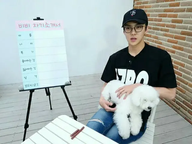 韓国アイドルグループ「EXO」のSEHUN（セフン）が、愛犬VIVIを公開した。（提供:OSEN）
