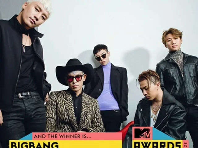 韓国の人気グループ「BIGBANG」が「Italian MTV Awards 2016」で「BEST ARTIST FROM THE WORLD」部門を受賞した。（提供:OSEN）