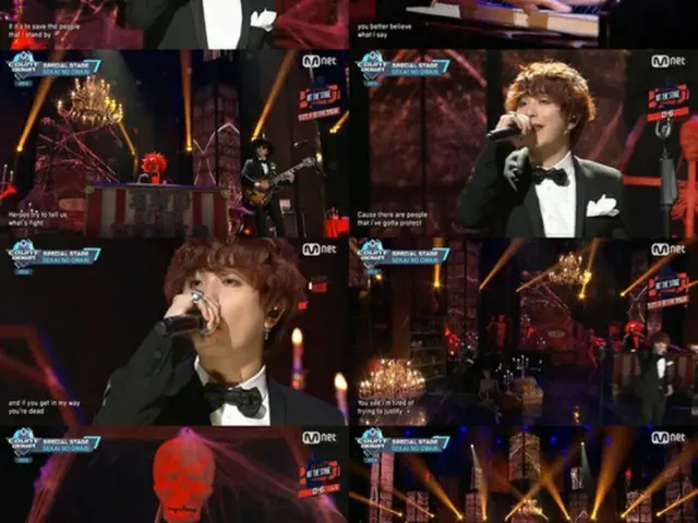 人気バンド「SEKAI NO OWARI」が、韓国Mnetの音楽番組「M COUNTDOWN」に出演した。（提供:news1）