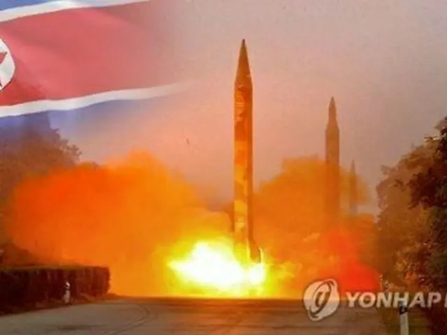 北朝鮮のスカッド１発（前）とノドン２発＝（聯合ニュースＴＶ、ＣＧ加工）