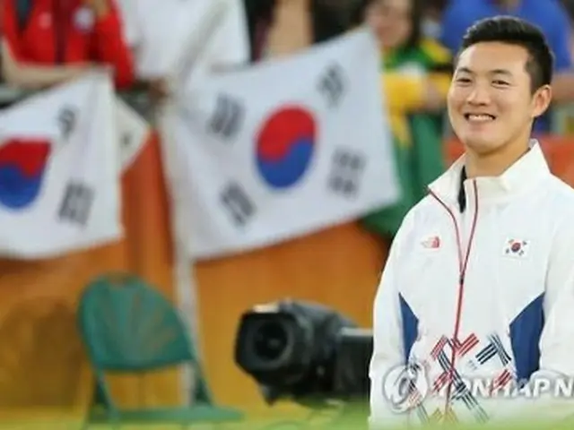 アーチェリー男子個人で金メダルを獲得したク・ボンチャン＝（聯合ニュース）