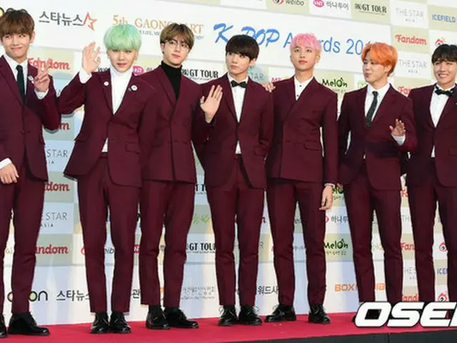 韓国アイドルグループ「防弾少年団」がボーイズグループ評判1位を獲得した。（提供:OSEN）