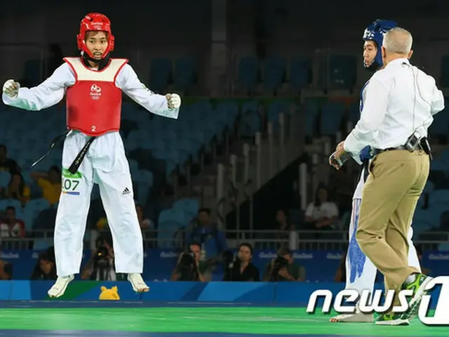 女子テコンドーの韓国代表キム・ソヒ（22、韓国ガス公社）が延長戦の末に決勝に進出し、銀メダル以上が確定した。