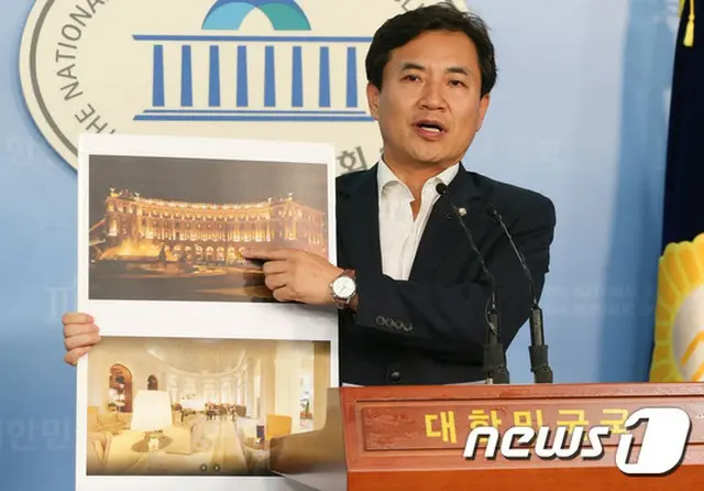 韓国の大手紙・朝鮮日報社は30日、ソン・ヒヨン（宋熙永）前主筆が提出した辞表を受理したと明らかにした。写真は与党セヌリ党のキム・ジンテ（金鎭台）国会議員。