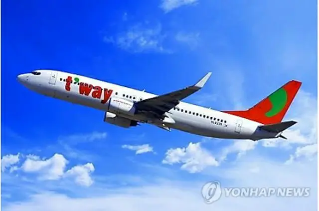 ティーウェイ航空の旅客機（同社提供）＝（聯合ニュース）