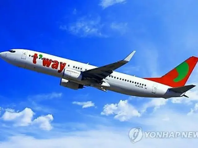 ティーウェイ航空の旅客機（同社提供）＝（聯合ニュース）