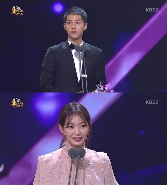 韓国俳優ソン・ジュンギと女優シン・ミナが、「韓流ドラマ演技者賞」を受賞した。（提供:news1）