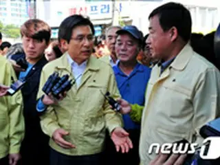 韓国首相、台風18号被害の蔚山を視察 「復旧・支援に最善尽くす」