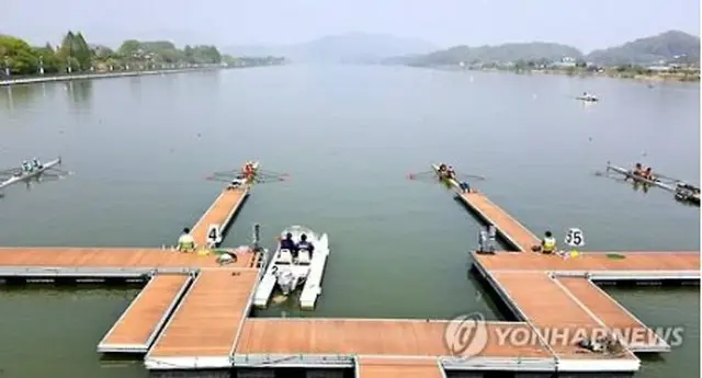 ＩＯＣが検討していると報じられた忠州弾琴湖国際ボート場＝（聯合ニュース）