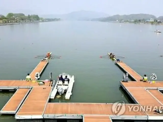 ＩＯＣが検討していると報じられた忠州弾琴湖国際ボート場＝（聯合ニュース）