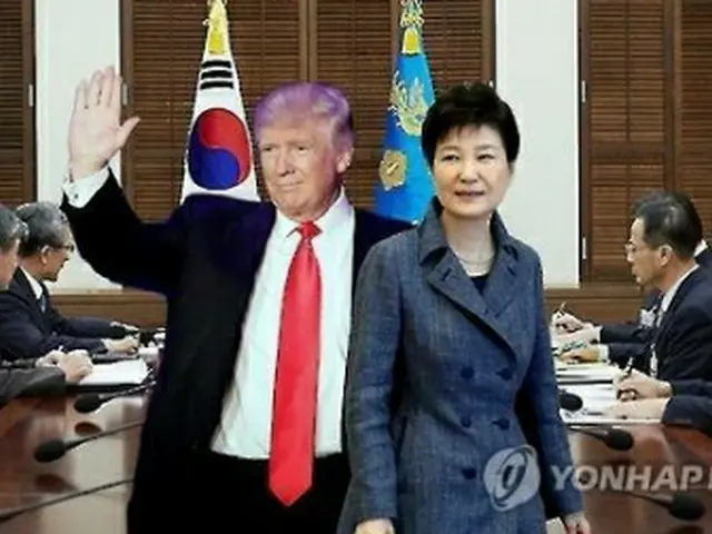 朴大統領（右）とトランプ氏＝（聯合ニュース）
