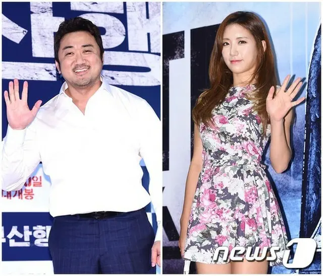 韓国俳優マ・ドンソク（45）とタレントのイェ・ジョンファ（27）が熱愛を認めた。（提供:news1）