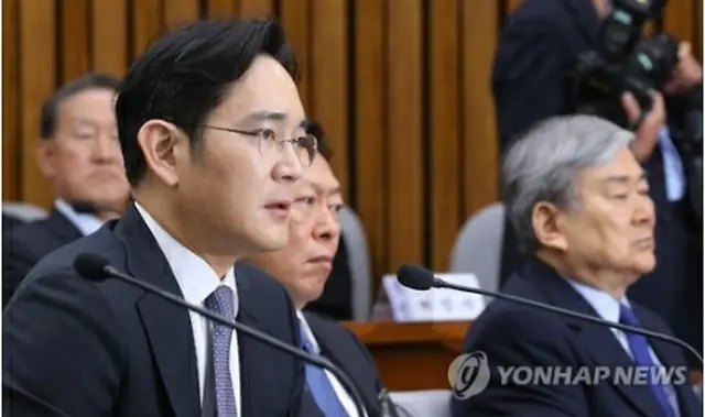 聴聞会で発言する李副会長＝６日、ソウル（聯合ニュース）