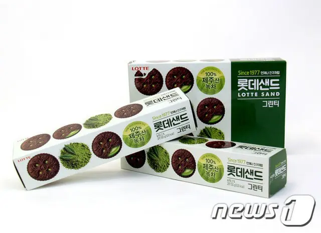 “緑茶製品ブーム”ロッテ製菓、「ロッテサンド グリーンティー」発売＝韓国（提供:news1）