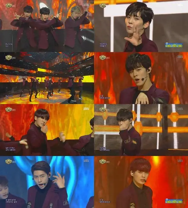 「UP10TION」は音楽番組「人気歌謡」に出演し、「White Night」のステージを締めくくった（提供:OSEN）