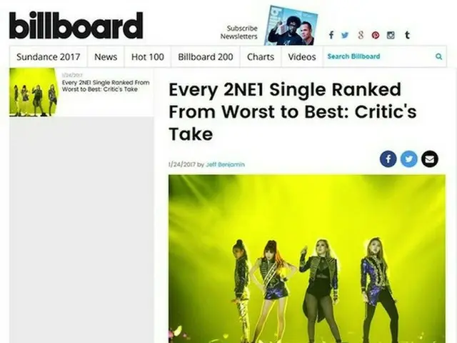 米ビルボードが「2NE1」の多くのヒット曲の中で“最高の曲”を厳選して発表した（提供:OSEN）