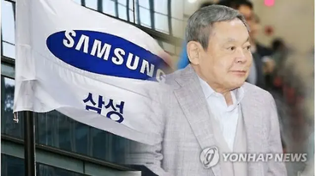 サムスン電子の李会長＝（聯合ニュースＴＶ提供）