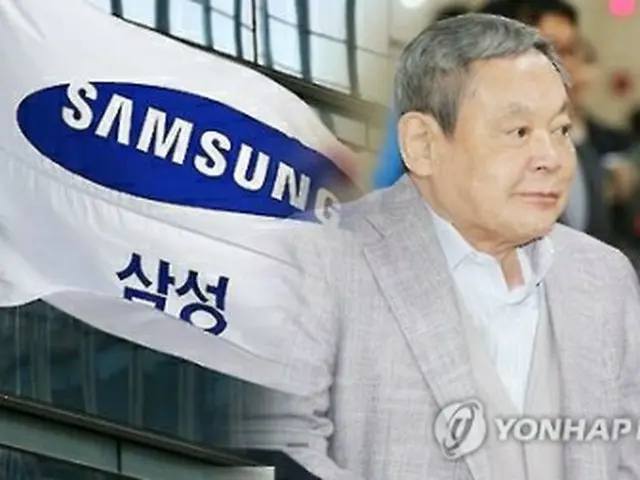 サムスン電子の李会長＝（聯合ニュースＴＶ提供）