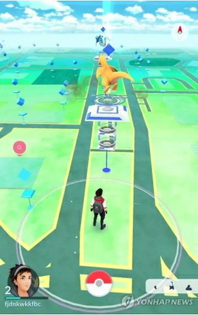 ポケモンＧＯのゲーム画面＝（聯合ニュース）