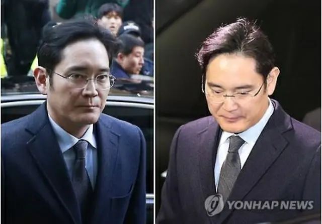 李氏は１３日に特別検察官の事務所に出頭（左）し、１４日未明に帰宅した（右）＝１４日、ソウル（聯合ニュース）