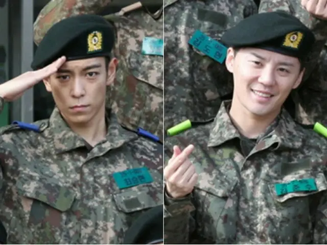 韓国男性グループ「BIGBANG」T.O.P（29）と「JYJ」ジュンス（30）の訓練所の姿が公開された。（提供:OSEN）