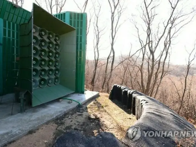 南北軍事境界線付近に設置されている拡声器（資料写真）＝（聯合ニュース）