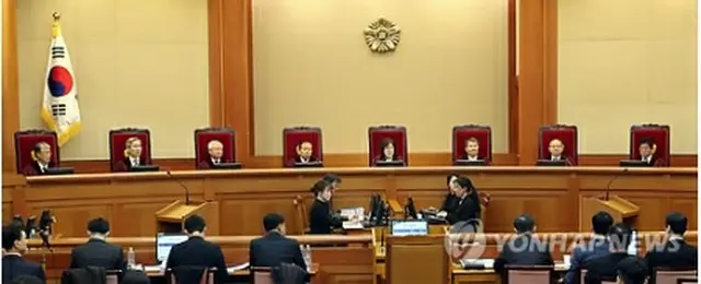 前回の弁論のようす＝２２日、ソウル（聯合ニュース）
