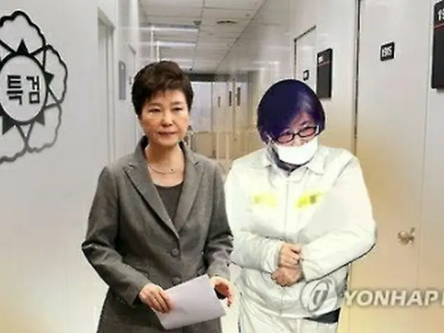 朴前大統領（左）と崔被告＝（聯合ニュース）