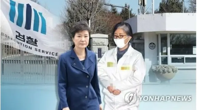 朴前大統領と崔被告＝（聯合ニュースＴＶ）