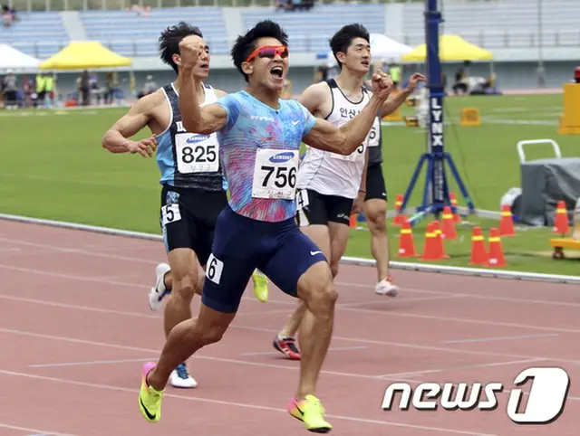 韓国陸上短距離界のエース、キム・グクヨン（26、光州広域市庁）が韓国最高記録を塗り替えた。世界選手権の基準記録も通過だ。