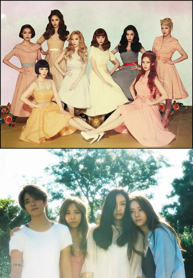 韓国ガールズグループ「少女時代」と「f(x)」が、米・ビルボードが発表した「最近10年間のベストK-POPガールズグループ10」に選ばれた。（提供:OSEN）