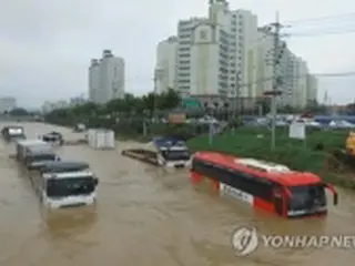 ［写真］韓国中部に記録的な大雨　２人死亡・２人不明