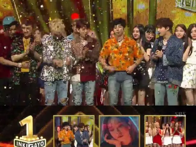 30日に放送されたSBS「人気歌謡」で、「EXO」が「Ko Ko Bop」で1位を獲得した。（提供:OSEN）