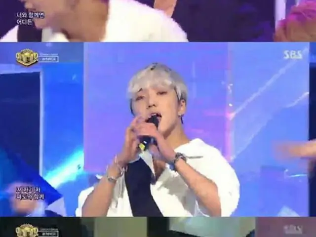 6日に放送されたSBS音楽番組「人気歌謡」で、「WINNER」が「ISLAND」と「LOVE ME LOVE ME」で、カムバックステージを飾った。(提供:OSEN）
