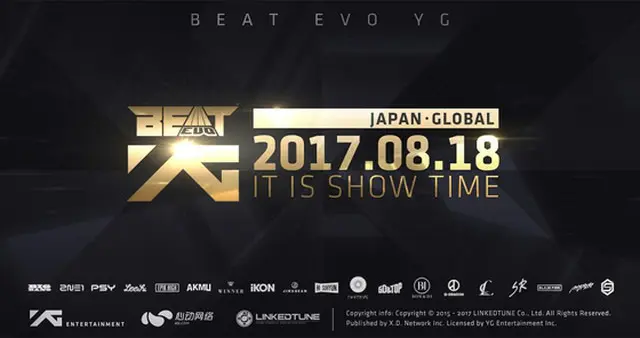 YGエンタ公式音ゲー「BeatEVO YG～ビート・エボリューション～」の配信日が8月18日に決定！