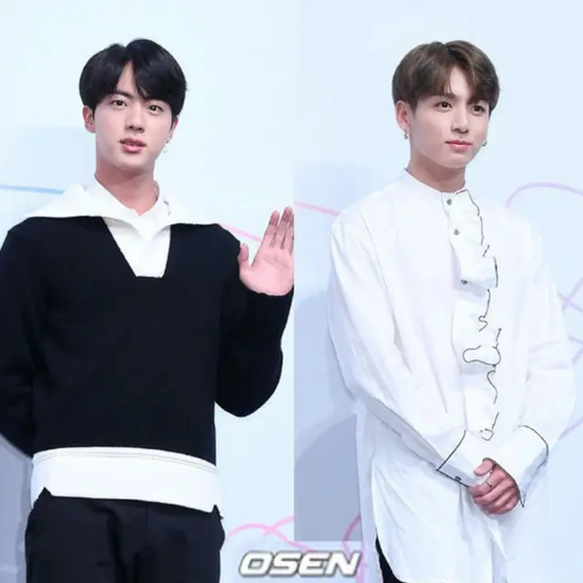 「防弾少年団」JIN（左）、JUNG KOOK