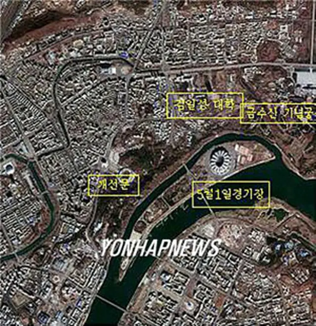 アリラン2号が撮影した平壌市（韓国航空宇宙研究院提供）＝9日、大田（聯合）