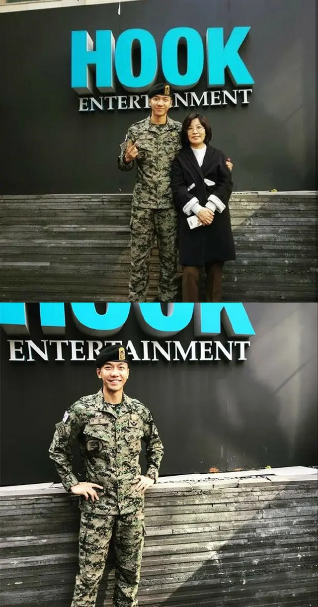 31日に除隊した韓国歌手で俳優のイ・スンギ（30）の写真を所属事務所hookエンタテインメント代表が公開した。（提供:news1）