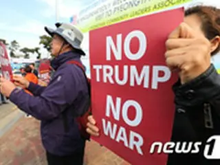 ソウル中心でトランプ米大統領訪韓の反対デモ相次ぐ＝韓国