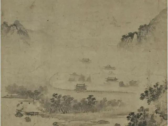 瀟湘八景図の「山市晴嵐」と推定される絵画（中国美術研究所提供）＝（聯合ニュース）